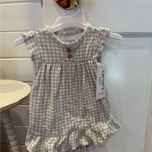 Carter's Gray Gingham Ruffle Baby Dress